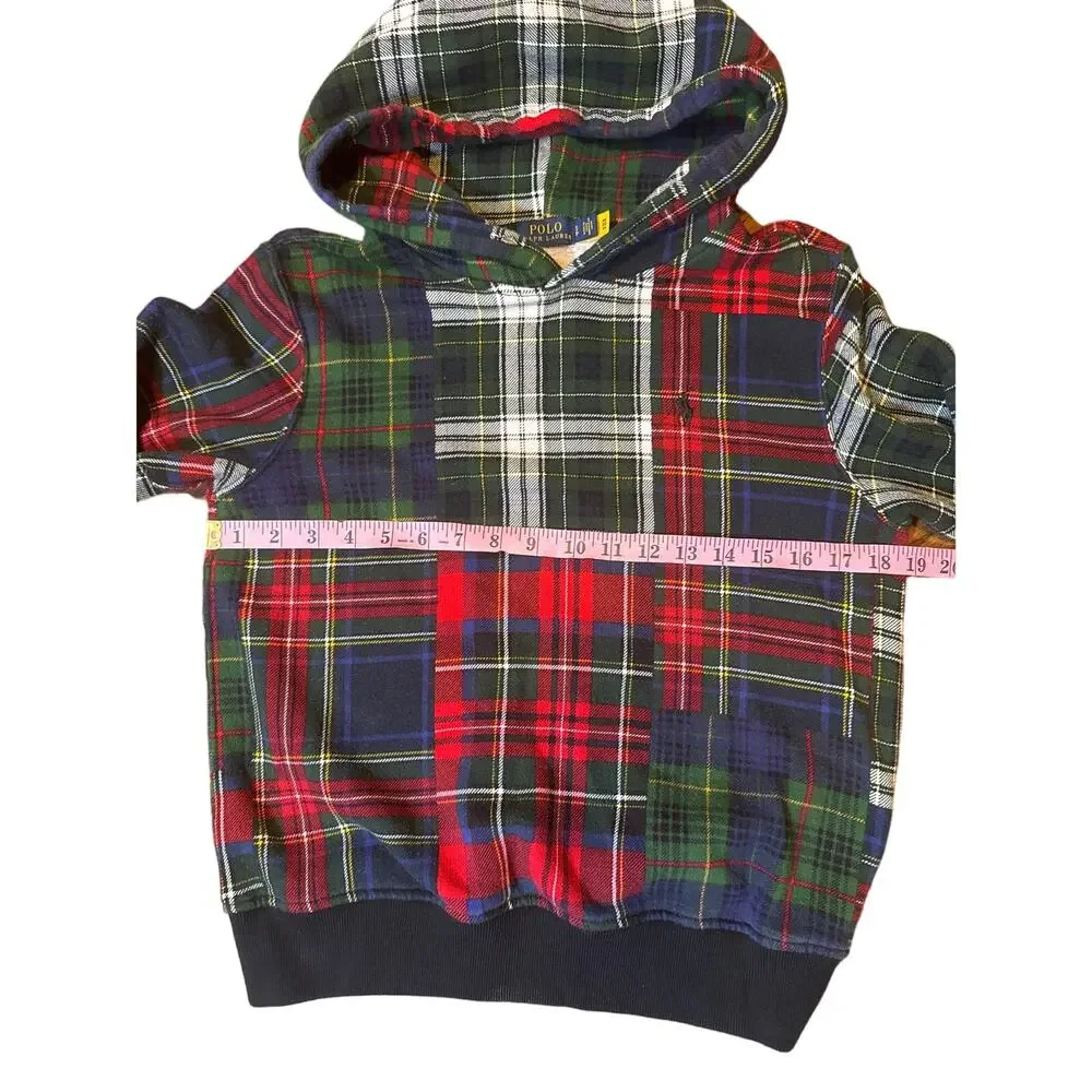 Polo Ralph Lauren Patchwork Plaid Pullover Hoodie Small - Picture 3 of 7